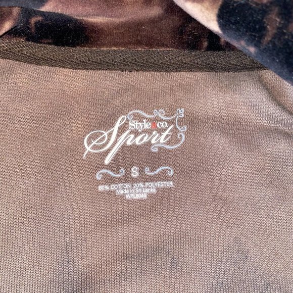 Style & Co Sport Velour Jacket Floral Small Jacket - Picture 6 of 6